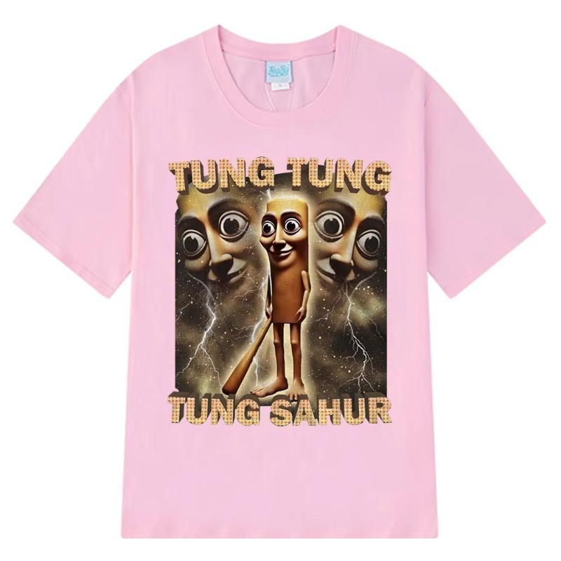 T-shirt Meme Chauve-souris de baseball drôle Tung Tung Sahur Vintage Vêtements Homme Style Mode T-shirts Unisexes Été T-shirts en Coton