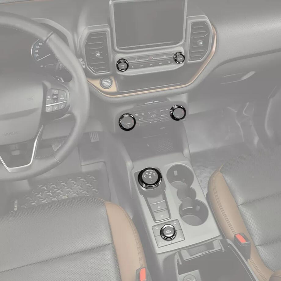 Car Inner Switch Knob Cover Trim For Ford Bronco Sport 21-2024 Accessories Black