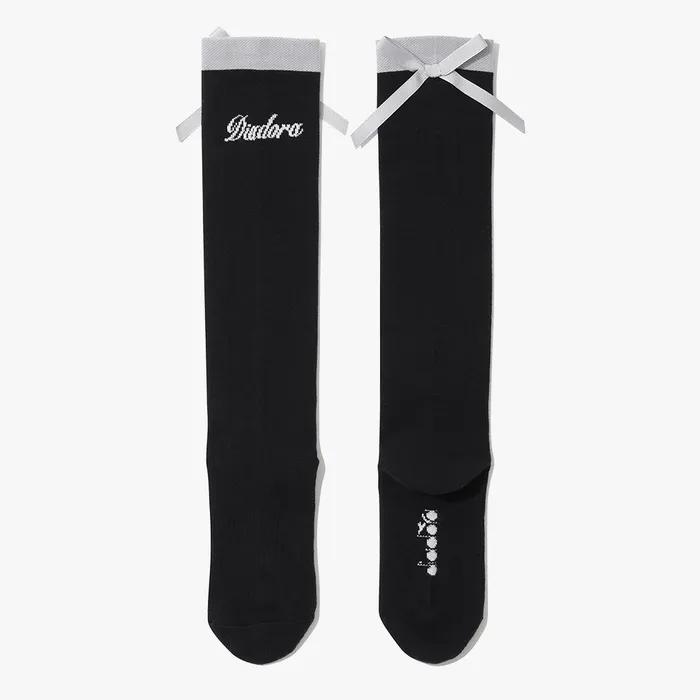 Ribbon Knee Socks BLACK