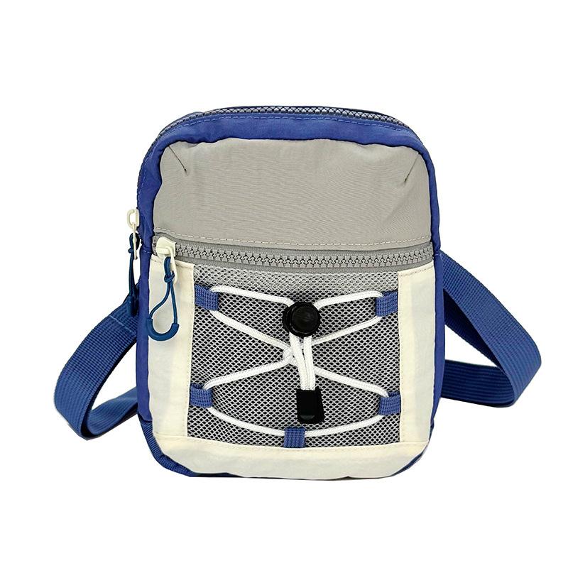 Small square bag new men's and women's street drawstrings out of the street contrasting colors fashionable small backpack