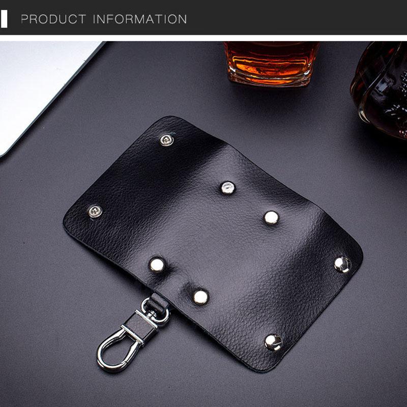 BULLCAPTAIN Cow Leather Men Women Key Bag Small Business Kay Case Man Housekeepers Fashion Decorative Bags High Quality Keychain