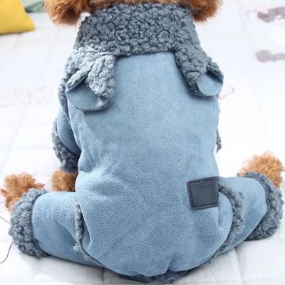 Pes zimné zahustené teplé oblečenie Pet Four Legs Clothes