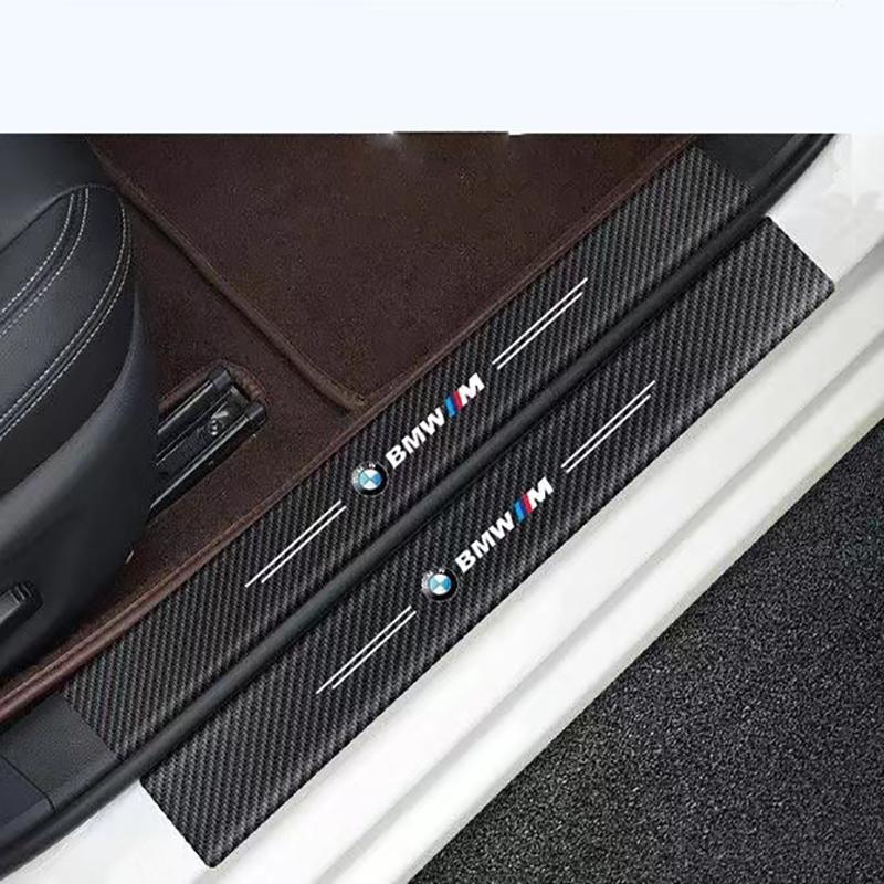 4pcs Car Anti Scratch Door Sill Protectors Stickers Strip Door Sill Stickers For BMW M M3 M5 X1 X3 X5 X6 E90 E91 G20 G21 G30 F10
