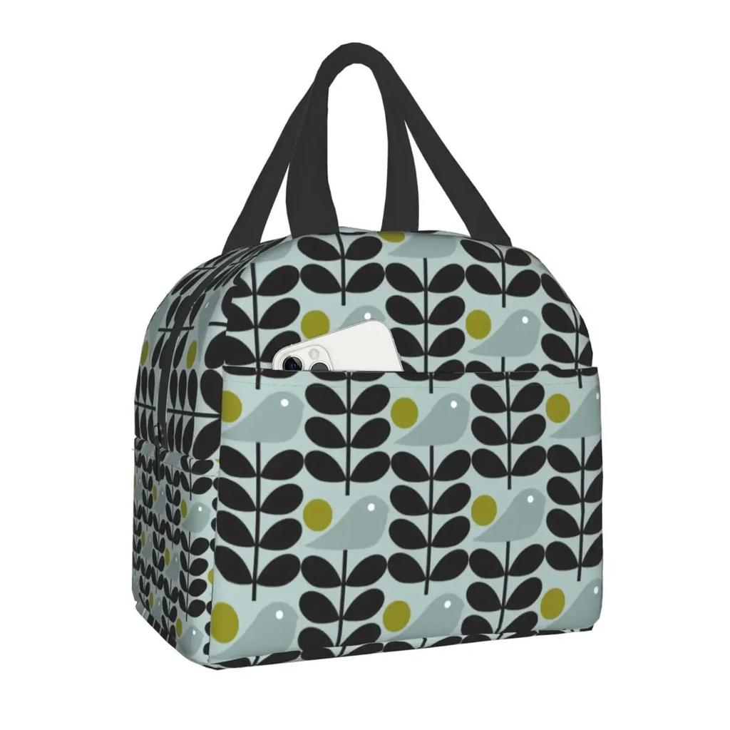 Orla Kiely Multi Stem Thermal Insulated Lunch Bag Scandinavian Flower Portable Lunch Tote for Outdoor Picnic Storage Food Box