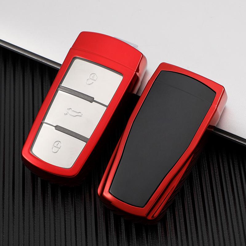 Compatible Volkswagen CC 21 Key Case for One-Button Start - Fits Magotan B7, New B8, and R36 Models (Female Design).