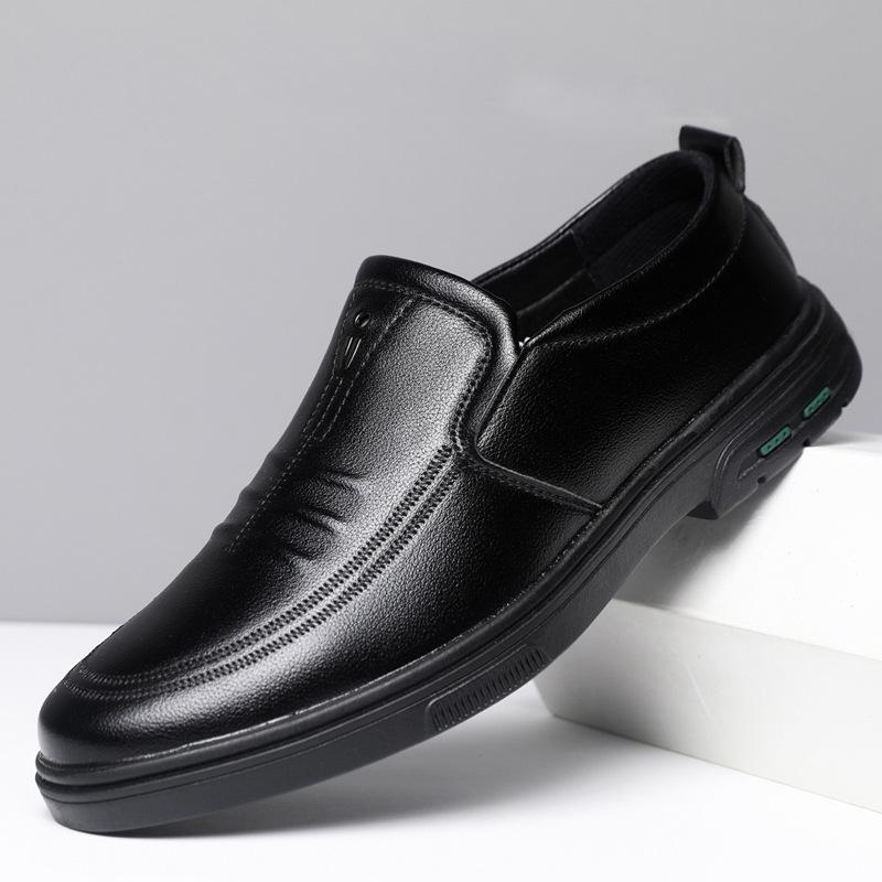 

Sleeve shoes casual shoes formal dress middle-aged and elderly men s shoes fashion hundred business with trend leather surface explosive shoes 39 чёрный