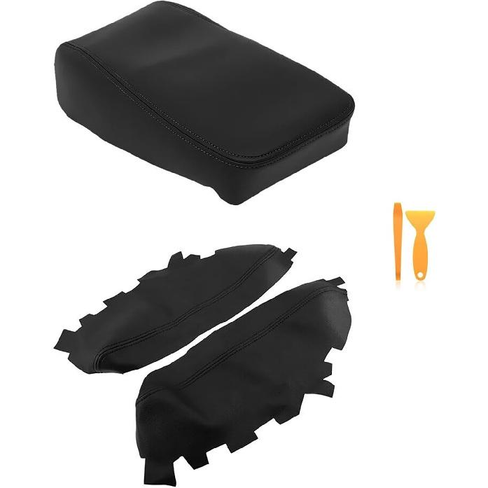 Brown/Black Front Center Console Armrest Lid & Door Panel Cover, Microfiber Leather for Toyota Avalon 2013-2018 чёрный