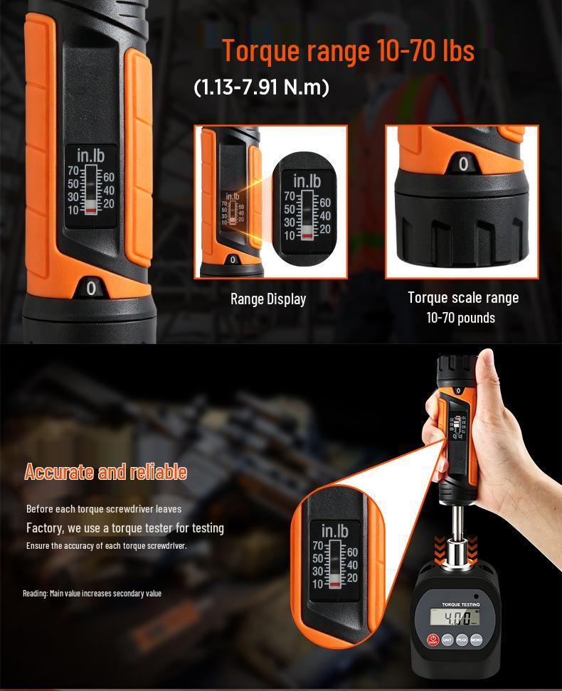 Digital Adjustable Torque Screwdriver with Preset Meter and Bit