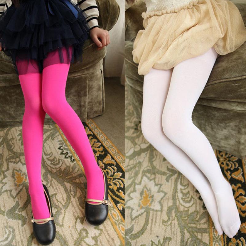 Frühlings- & Sommer-Weiße Samt-Strumpfhosen für Mädchen - Basisschicht Tanzsocken für Schüler