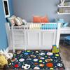 Sports Balls Rug for Boys Bedroom, Football, Basketball, Soccer Carpet, Non-Slip Sports Room Decor Rug for Kids