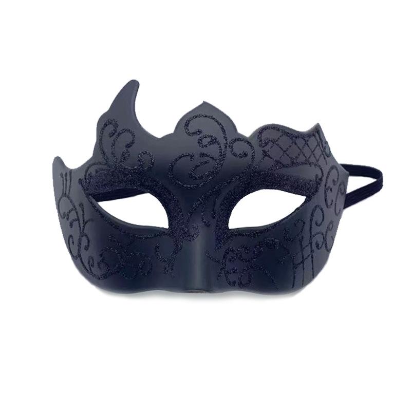1ks Party Bar Makeup Ball Half Face Pánská malovaná zlatá pudrová maska ​​Třpytivá maska ​​Party Cosplay rekvizity