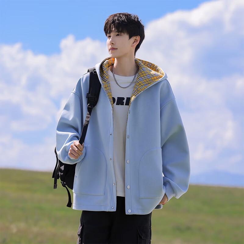 

VUUG Men s American Style Hooded Button Cardigan Sweatshirt XL