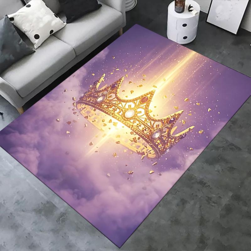 Golden Crown Chair Mat Office Carpet, Oversized Rug for Home Decor, Sofa Mat, Desk Pad Gift, Suitable for Bedroom, Living Room, Various Rooms
