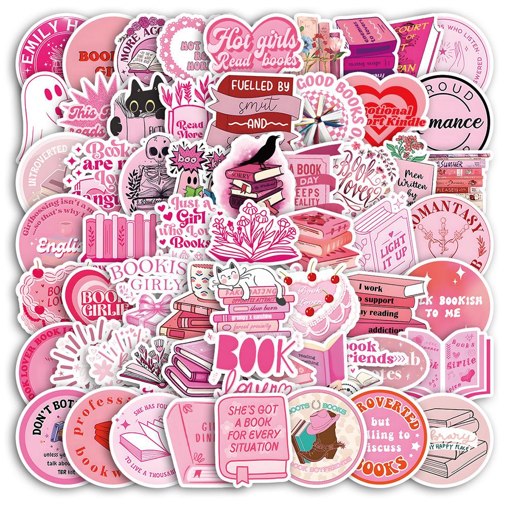 50PCS Funny Bookish Stickers Book Reading Cartoon Decals Toys Waterproof DIY Stationery Scrapbooking Phone Decoration Sticker