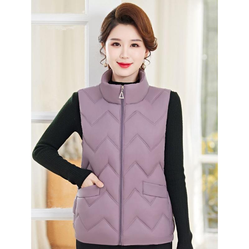 Winter new down cotton vest mother large size stand-up collar cotton vest middle old woman warm top vest