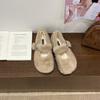 Inner Heightening Retro Fluffy Shoes Single Shoes Women's 2025 Autumn and Winter New with Skirt Velvet Mary Jane Shoes