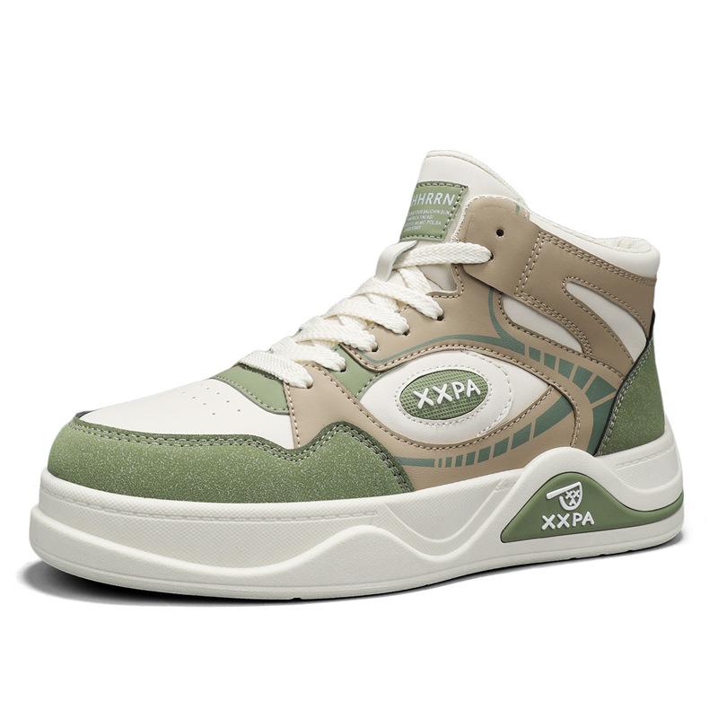 Vier Jahreszeiten Neue High-Top Board Schuhe Jugend Dicke Sohle Höhensteigernd Farbpassend Freizeit Schuhe Große Größe Outdoor Sport