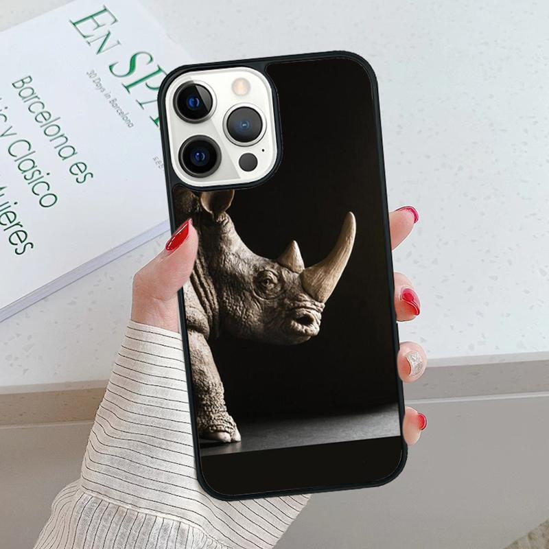 Animal Rhino Phone Case cover For iPhone 17 Air 15 16 16e 14 13 Pro Max Coque 12 11 Pro Max For Apple PLUS fundas