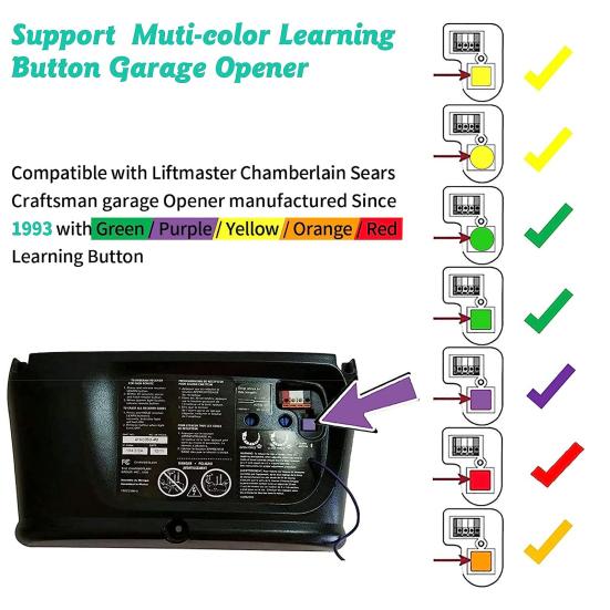 893MAX Garage Door Opener Remote Control for Liftmaster/for Chamberlain/for Sears Craftsman 3-Button Design Security 2 Rolling Code Technology