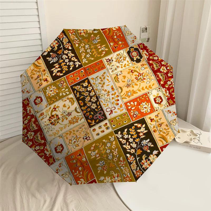 

1PC Floral Patterns Umbrella-8-Rib Reinforced Portable Folding Travel Suitable for All Seasons Outdoor Daily Use-H0372