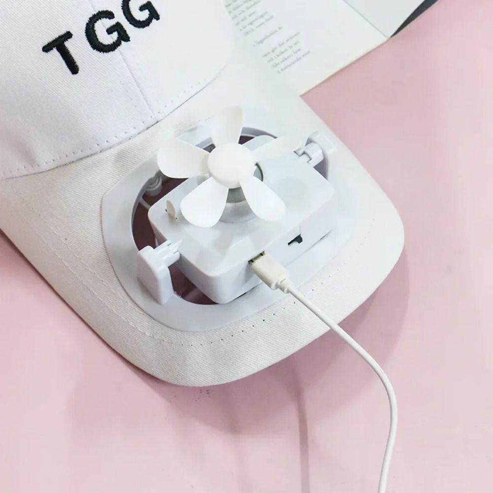 USB Charging Solar Fan Hat Strong Wind Wide Brim Baseball Cap Energy-saving Summer Sun Cap  Outdoor