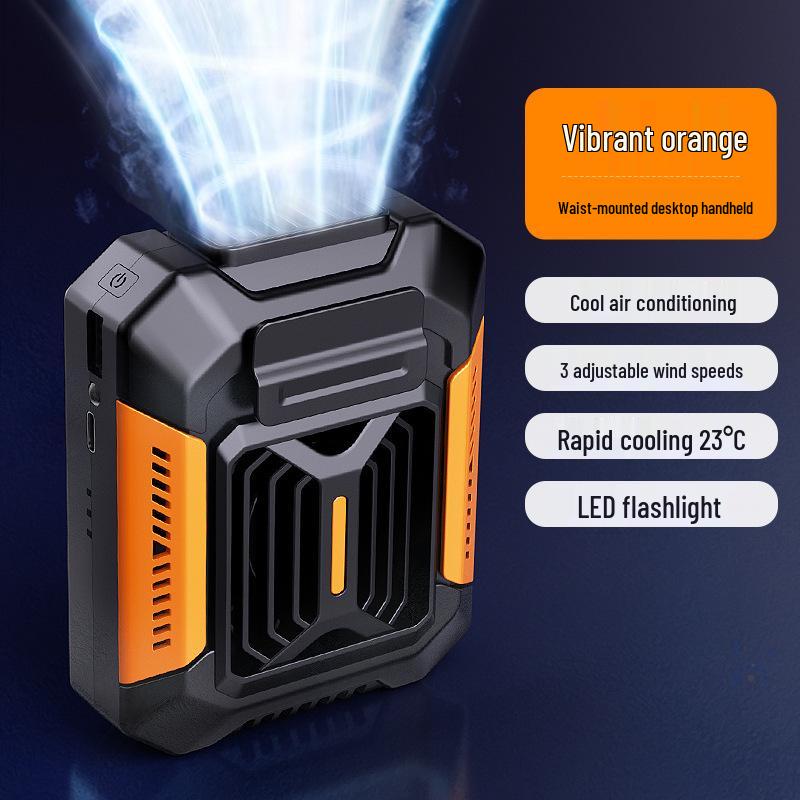 

Wearable Waist-Hanging Fan with 100-Speed Digital Display, Flashlight, and Long Battery Life Waist-Hanging Fan