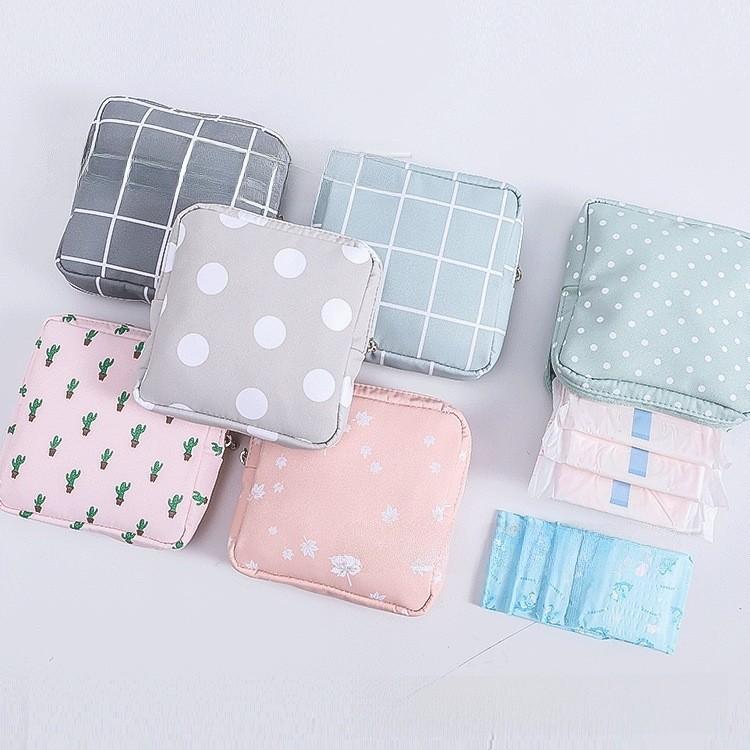 Cotton Sealed Sanitary Pad Storage Bag For Girls With Portable Handheld Design
