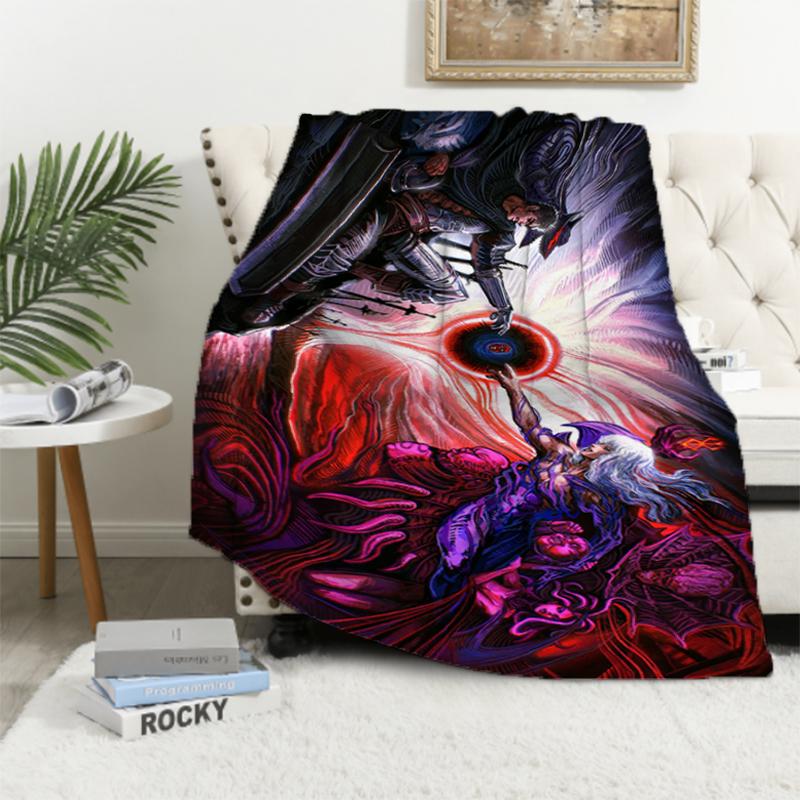 1 pezzo Giappone Anime Berserk Coperta Microfibra Biancheria da Letto Coperta da Campeggio Lusso Soffice Portatile Ufficio Ipoallergenica Flanella
