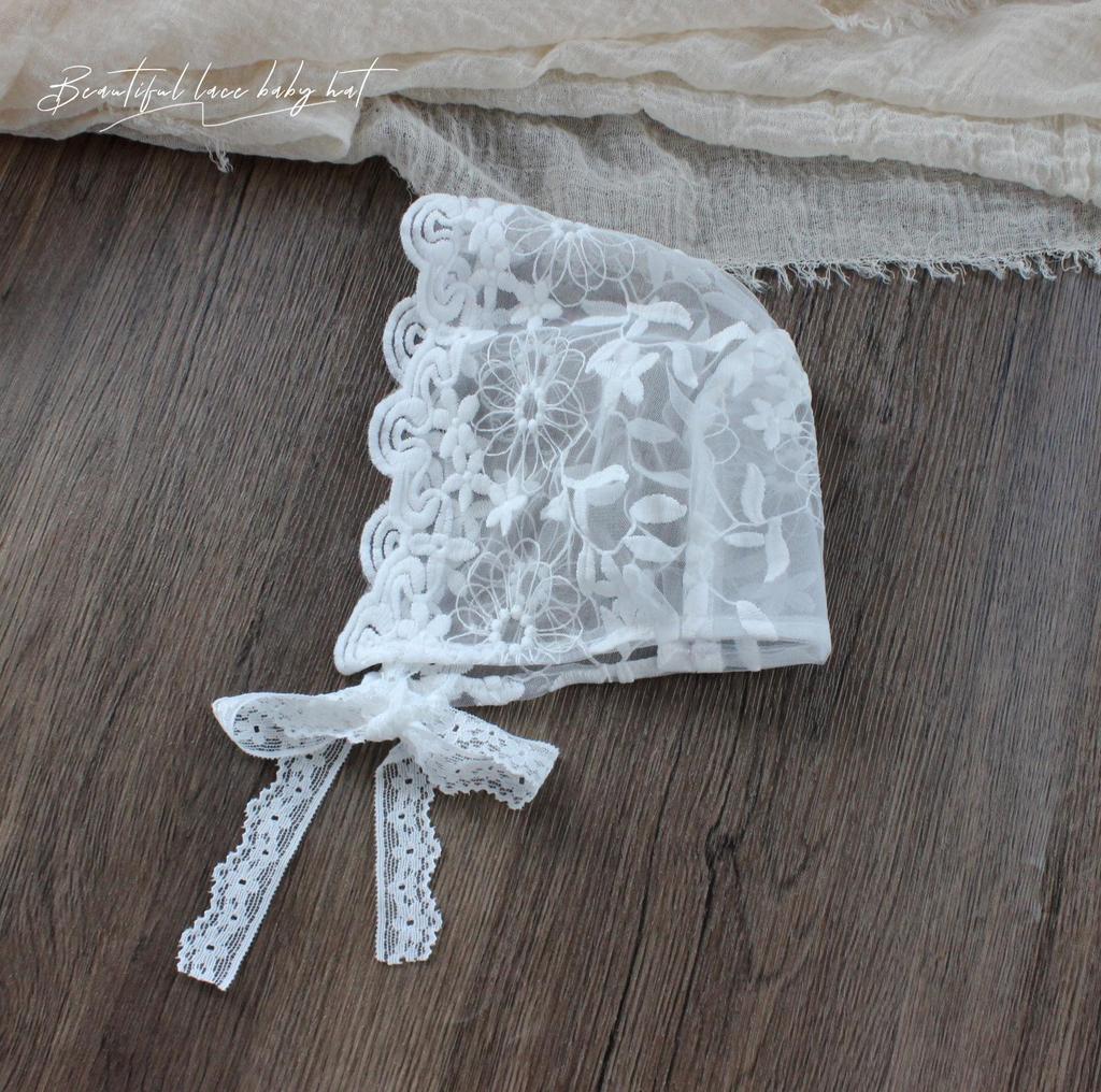 Baby Girls' Lace Embroidered Mesh Hat - Spring/Summer Photoshoot Cap