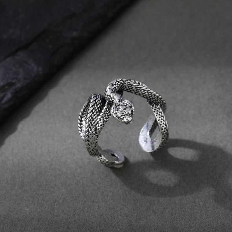 Adjustable Open Snake Ring In Vintage Punk Style Plated Animal Jewelry Men Women Adjustable Open Band