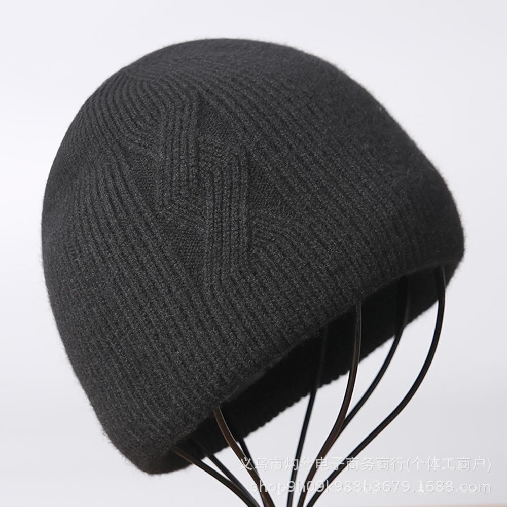 New Simple Knitted Warm and Cold-proof Wool Hat Autumn and Winter Casual Wool Knitted Pullover Hat Baotou Hat Tide