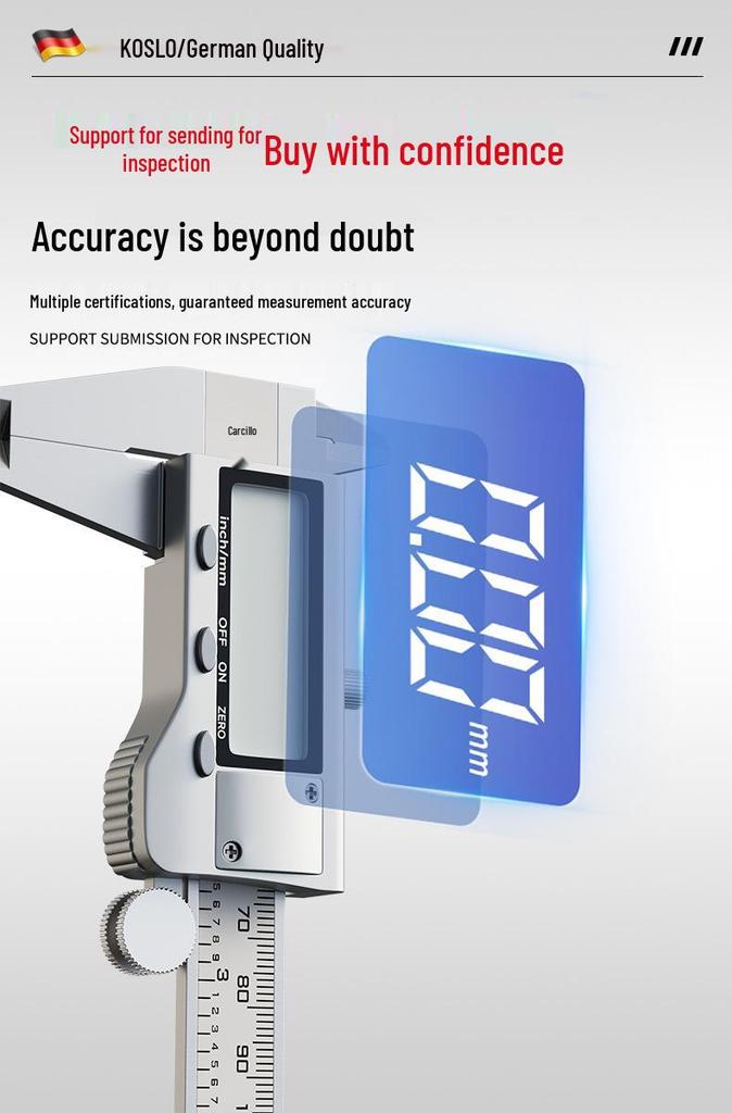 High-Precision Digital Vernier Caliper - Small Industrial Grade Metal Electronic Depth & Height Measurement Tool