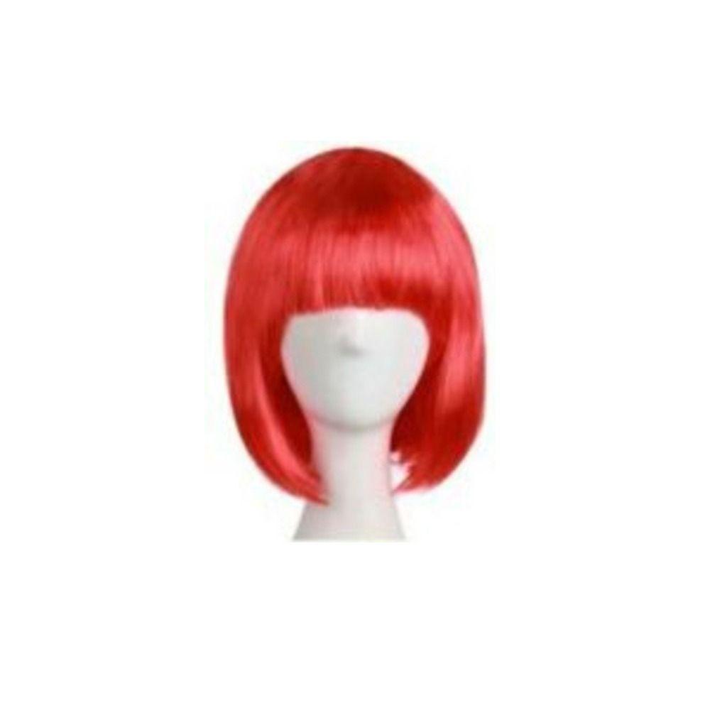 Lady Wig Women's Short Straight Bangs Full Hair Wigs Cosplay Party Hair Bob Wig Multiple Color Synthetic Hair