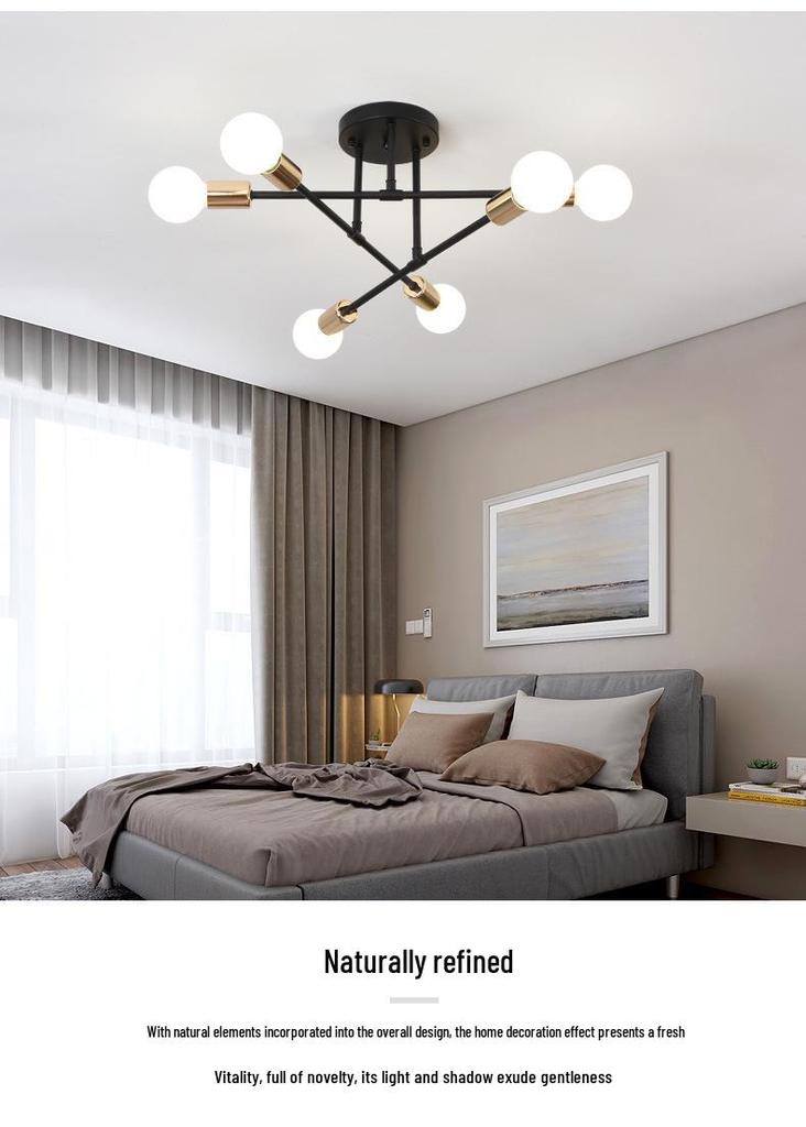 Nordic Wrought Iron Pendant Light: Creative Industrial Style for Living Room, Dining Room, or Bedroom.