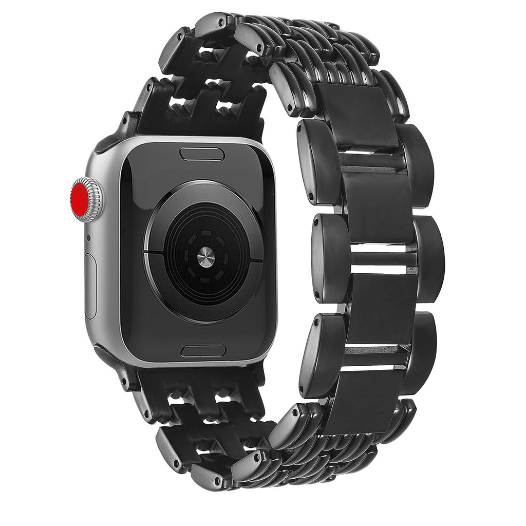 5-Bead Stripe Watch Strap for Apple Watch Series 10 9 8 7 SE 6 5 4 3 2 1 42mm 41mm 40mm 38mm Stainless Steel Wrist Band