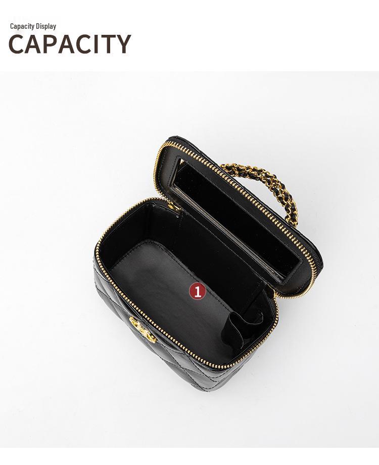 2025 Genuine Leather Diamond Lattice Crossbody Handbag - Small Fragrant Style