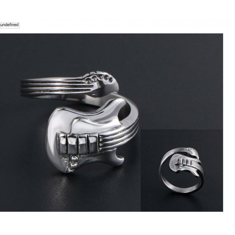 Adjustable Unisex Punk Rock Guitar Ring Plated Copper Band Retro Style Finger Men Women