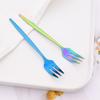 6Pcs Mini Fork Set For Fruit Cake Snack Stainless Steel Tea Fruit Fork Set Dessert Fork White Gold Small Salad Fork Dinnerware