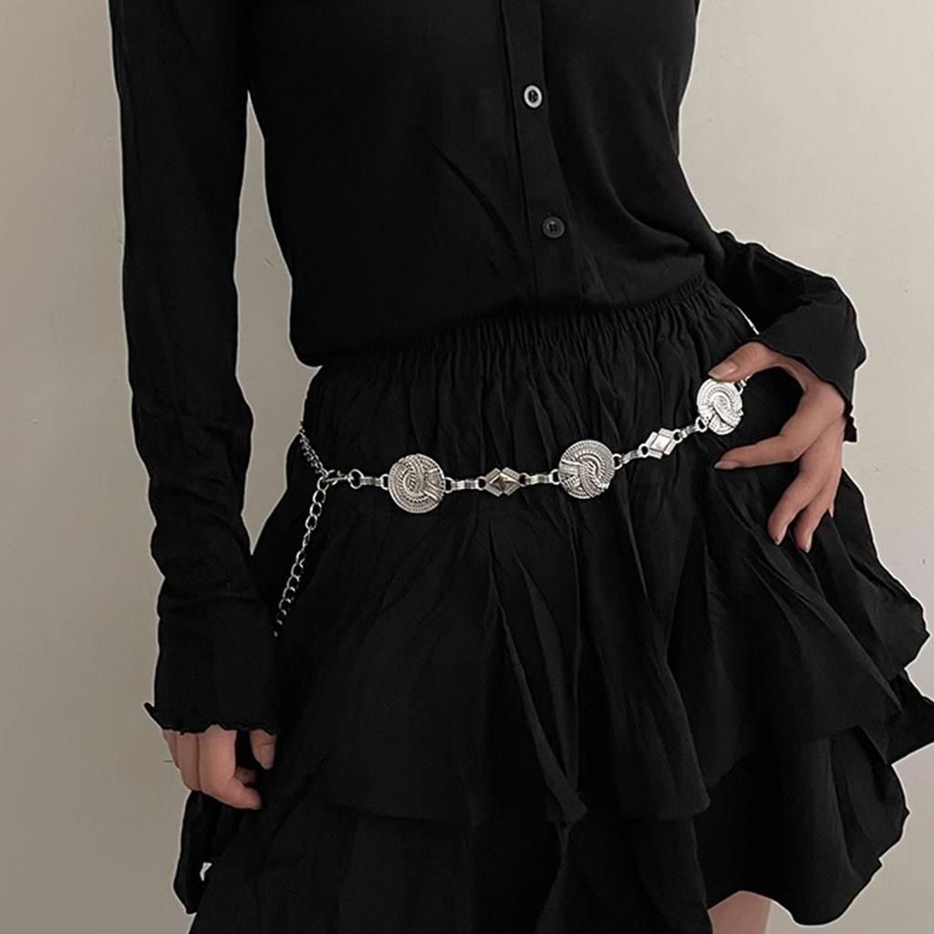 Stylish Metal Waist Belt for Women Adjustable Length Fashionable Accessory for Dresses and Pants