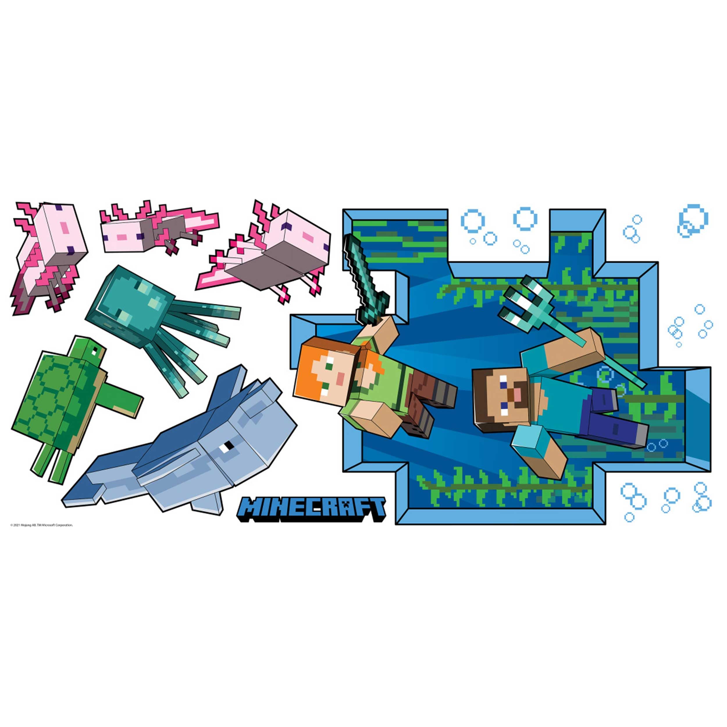 

RoomMates RMK5005GM Minecraft Гигантская наклейка на стену Peel and Stick