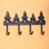 Cast Iron Rust Color Wall Hooks Outdoors Garden Courtyard Classical Wall Mounted Decoration Clothes Hat Key Storage Hooks
