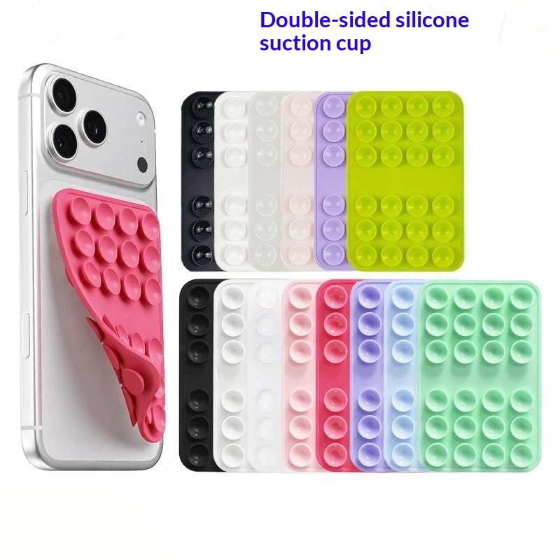 Multicolor Double Sided Silicone Suction Cup Pad Strong Adhesive Grip Reusable Washable Mat for Phone Car Desktop