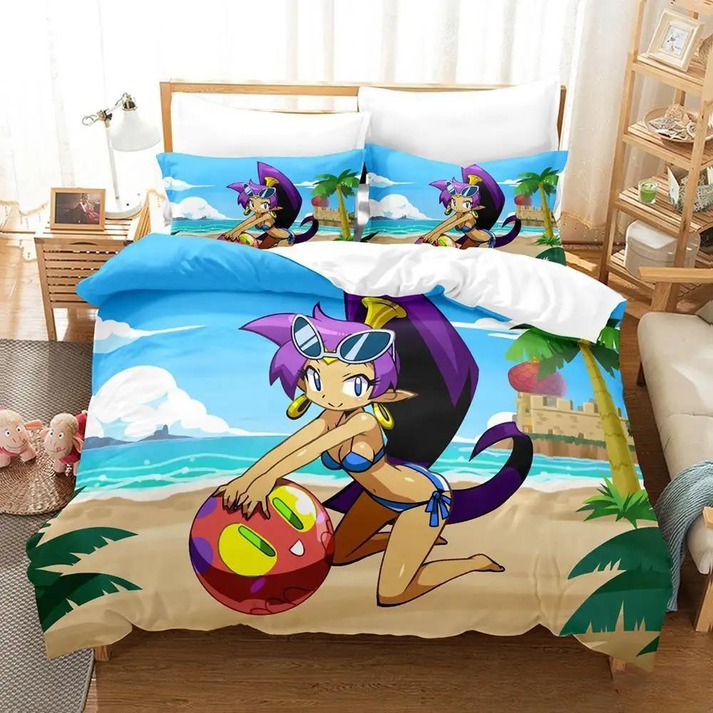 New Shantae Half-Genie Hero Bedding Set Single Twin Full Queen King Size Bed Set Adult Kid Bedroom Duvetcover Sets 3D Anime Game Tool