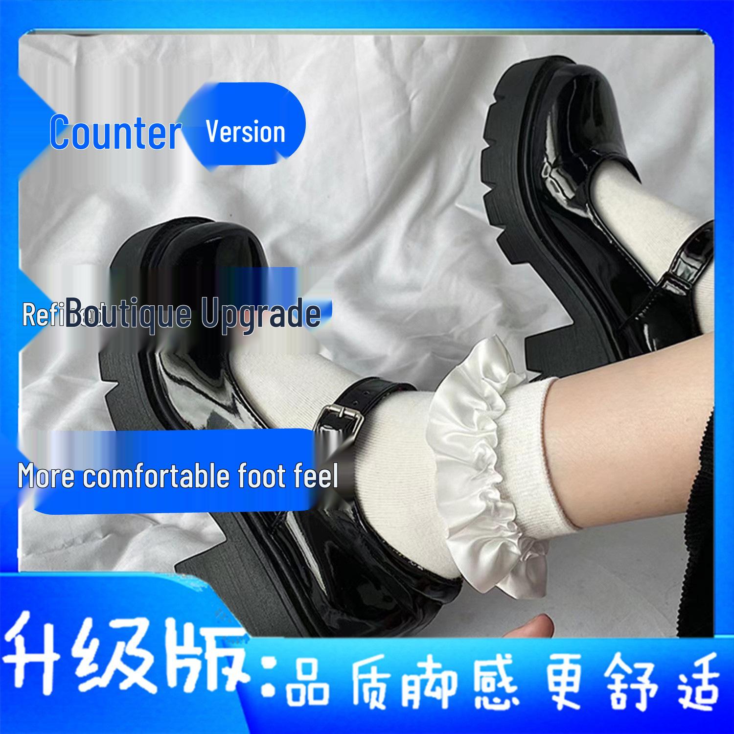 

Женские туфли Мэри Джейн Лолита на высоком каблуке – Милые лакированные туфли на толстой подошве для увеличения роста и для ношения с формой JK 40