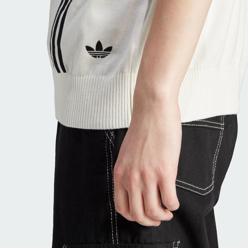 Adidas Originals Clover Hack Knitted Sports Vest With Three Stripes Men Tops Han-Jade-White IM4574