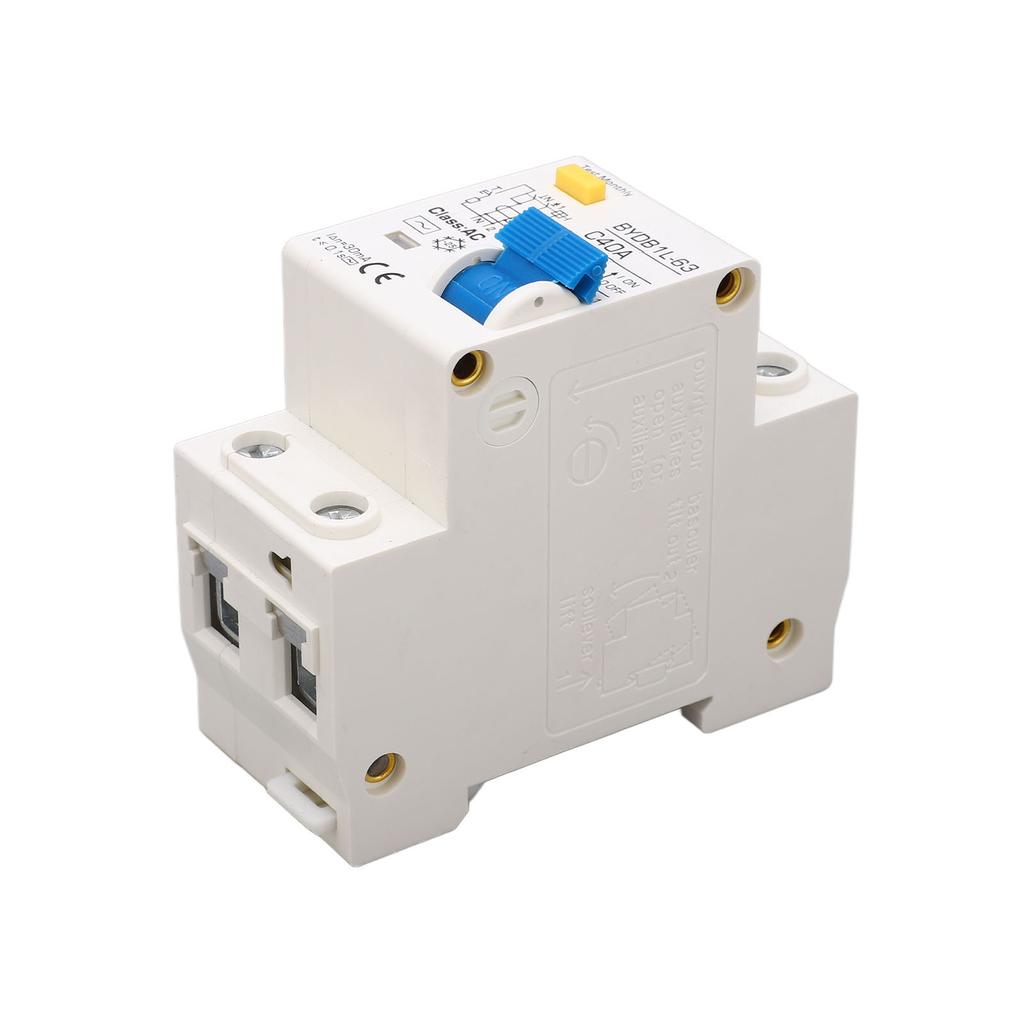 AC Leakage Protector 40A Flame Retardant Overload Protection Single Pole N AC Circuit Breaker with DIN Guide Rail 230V