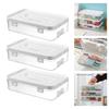 Pack of 3 Clear Organizers Container Featuring Comfortable Grips and Protective Covers Perfect for Desktop or Home Storage Applications