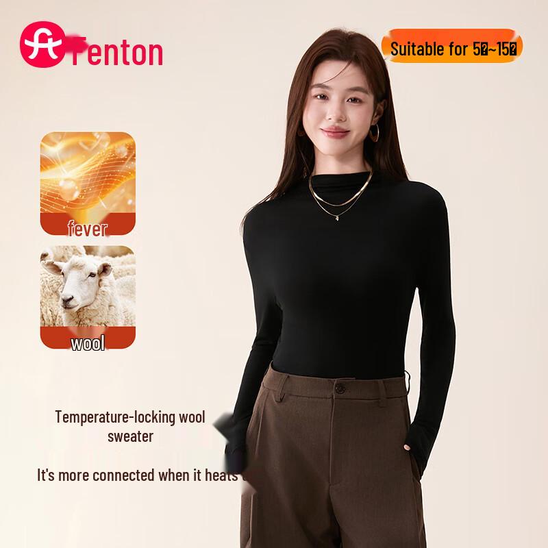 

Женский термотоп Fenteng из шерстяной смеси с круглым вырезом L