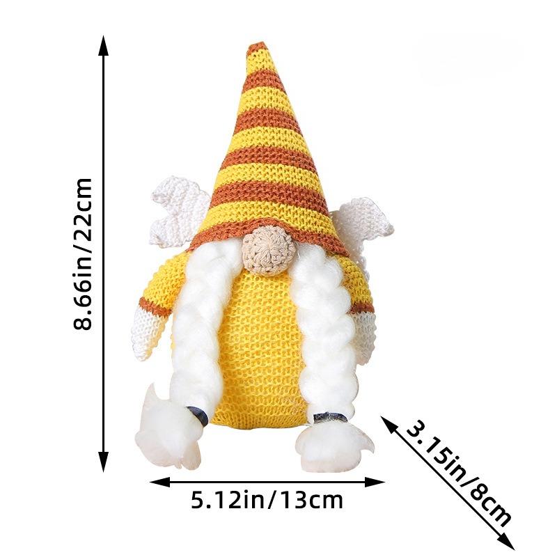 

Sunflower Faceless Doll Ornament Bee Festival Knitted Plush Doll Decoration Cute Dwarf Home Fun Decoration Supplies Props New