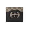 Hollow Double G Interlocking Logo Canvas And Leather Wallet Men Wallet Black Ebony 701420-K9GSG-9769